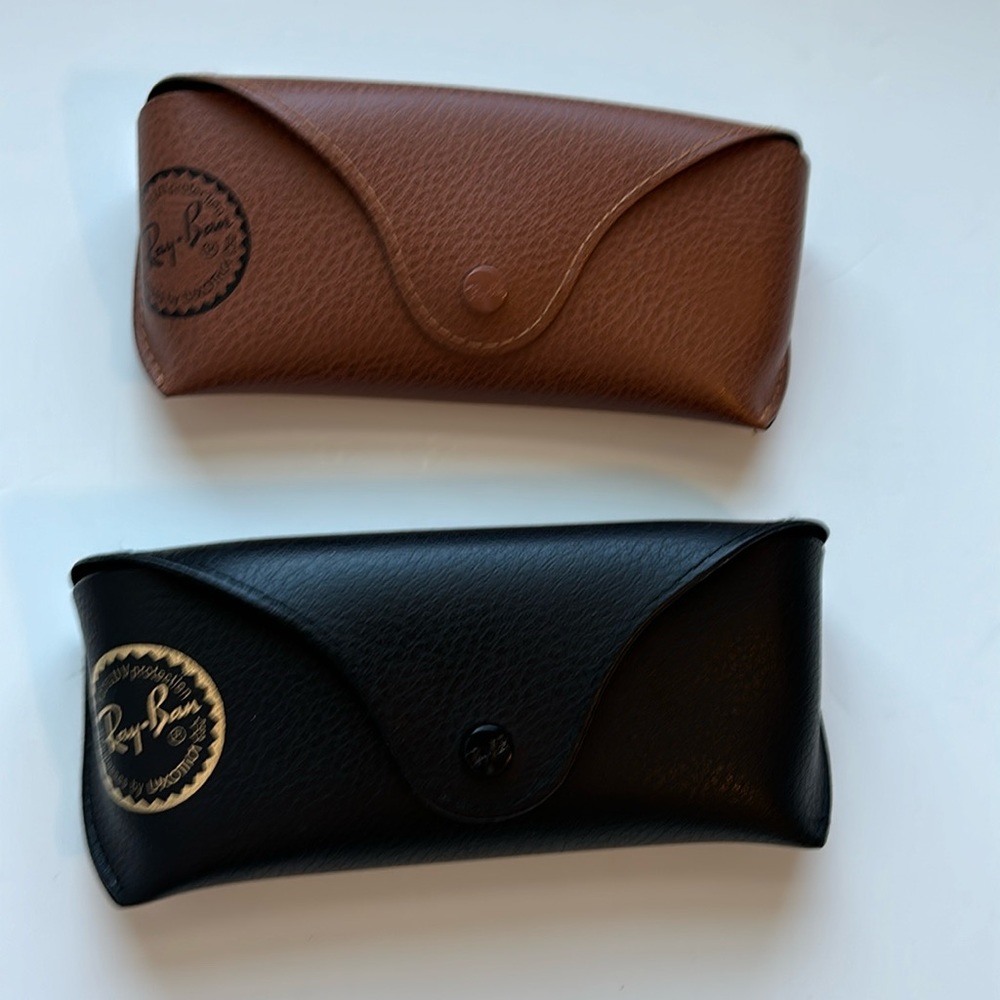 Two Ray-Ban glasses cases. Black & brown. Excellent condition